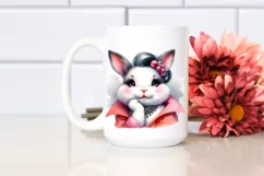 Funny Smiling Rabbit Portrait | Watercolor Clipart Product Image 2