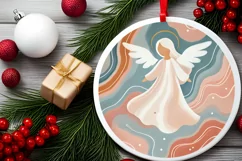 Round Christmas Ornament Sublimation|Clipart Product Image 1