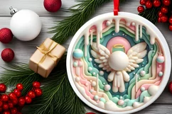 Round Christmas Ornament Sublimation|Clipart Product Image 1