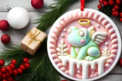 Round Christmas Ornament Sublimation|Clipart Product Image 1