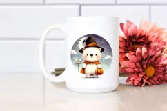 Cute Baby Polar Bear Dressed for Halloween PNG Product Image 2