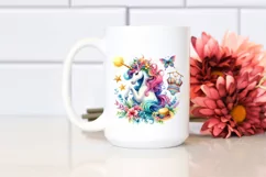 Colorful Whimsical Unicorn with Beachwear | Sublimation | Product Image 2