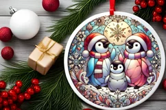 Round Christmas Ornament Sublimation|Clipart Product Image 1