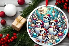 Round Christmas Ornament Sublimation|Clipart Product Image 1
