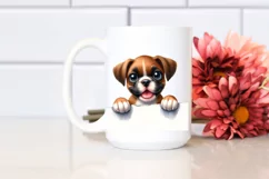 Cute Boxer Puppy Watercolor | Sublimation | Clipart Product Image 2