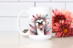 Funny Smiling Swan with Diva Look | Watercolor Clipart Product Image 2