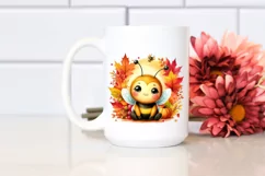 Vibrant Cute Funny Bee Leaves | Sublimation | Clipart Product Image 2