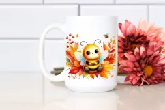 Vibrant Cute Funny Bee Leaves | Sublimation | Clipart Product Image 2
