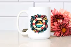 Retro Tropical Flower Beach Buoy | Clipart Product Image 2