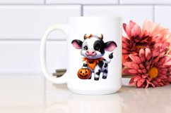 Watercolor Baby Cow Halloween Clipart Product Image 2