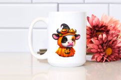Watercolor Baby Cow Halloween Clipart Product Image 2