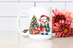 Cute Baby Pig Dressed for Christmas | Clipart Product Image 2