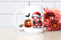 Cute Baby Pig Dressed for Christmas | Clipart Product Image 2