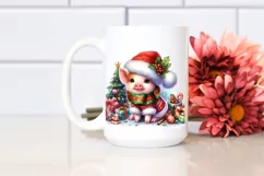 Cute Baby Pig Dressed for Christmas | Clipart Product Image 2
