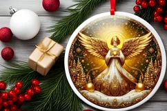 Round Christmas Ornament Sublimation|Clipart Product Image 1