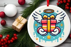 Round Christmas Ornament Sublimation|Clipart Product Image 1