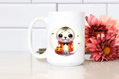 Cute Baby Seal Dressed for Halloween PNG Product Image 2