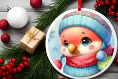 Cute Baby Parrot on Cloud Christmas Ornament Product Image 2