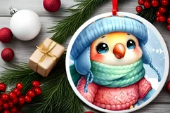 Cute Baby Parrot on Cloud Christmas Ornament Product Image 2