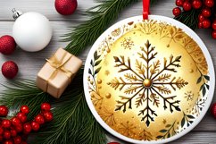 Round Christmas Ornament Sublimation|Clipart Product Image 2