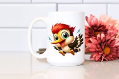Colorful Baby Woodpecker Cartoon | Sublimation | Clipart Product Image 2