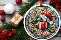 Round Christmas Ornament Sublimation|Clipart Product Image 1