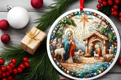Round Christmas Ornament Sublimation|Clipart Product Image 2