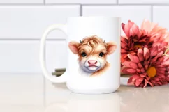 Vibrant Smiling Baby Cow Watercolor Product Image 2