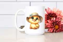 Funny Baby Chick Sitting Sun Hat | Sublimation | Clipart Product Image 2