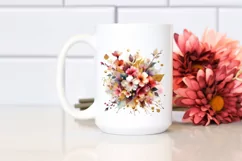 Watercolor Abstract Vibrant Bouquet Clipart Product Image 2