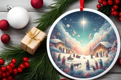 Round Christmas Ornament Sublimation|Clipart Product Image 2