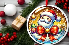 Round Christmas Ornament Sublimation|Clipart Product Image 1
