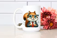 Funny Smiling Squirrel Portrait | Watercolor Clipart Product Image 2
