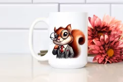 Funny Smiling Squirrel Portrait | Watercolor Clipart Product Image 2