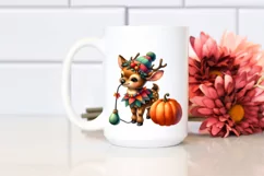 Cute Baby Elk with Pumpkin | Clipart Product Image 2