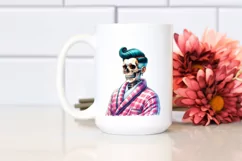 Detailed Vibrant Skeleton Bathrobe Coffee PNG Product Image 2
