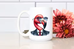 Funny Cute Flamingo Retro Suit | Sublimation Clipart Product Image 2