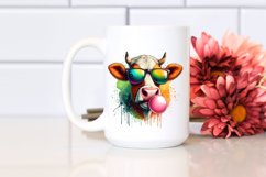 Quirky Cow Portrait Sublimation Clipart Product Image 2
