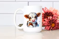 Vase Baby Highland Cow Clipart Product Image 2