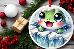 Round Christmas Ornament Sublimation|Clipart Product Image 2