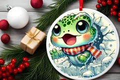Round Christmas Ornament Sublimation|Clipart Product Image 2