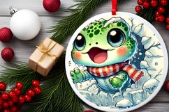 Round Christmass Ornament PNG Product Image 2