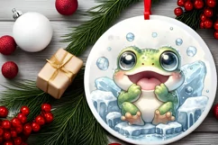 Round Christmas Ornament Sublimation|Clipart Product Image 2