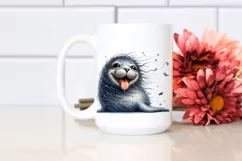 Funny Cute Seal Tongue Wearing | Sublimation Clipart Product Image 2