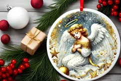 Round Christmas Ornament Sublimation|Clipart Product Image 1