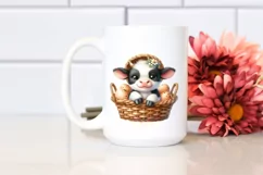 Egg Basket Baby Highland Cow Clipart Product Image 2