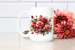 Washed Red Roses Clipart, High-Quality PNG Product Image 2