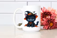 Simple Baby Black Cat Halloween Drawing | Clipart Product Image 2