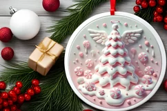 Round Christmas Ornament Sublimation|Clipart Product Image 1