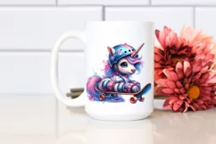Colorful Skateboarder Unicorn PNG Product Image 2